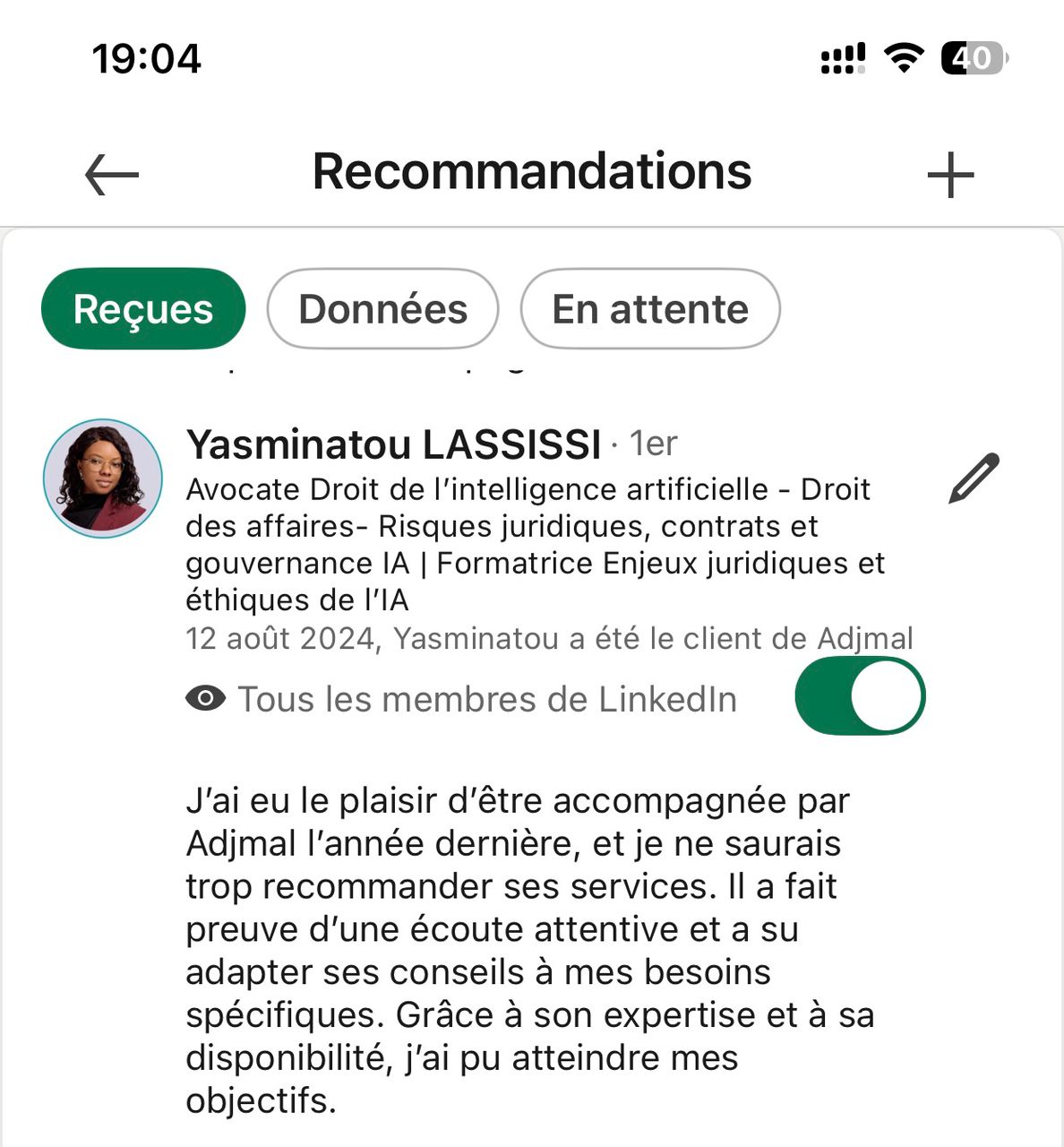 Yasmina, Avocate au barreau de Paris