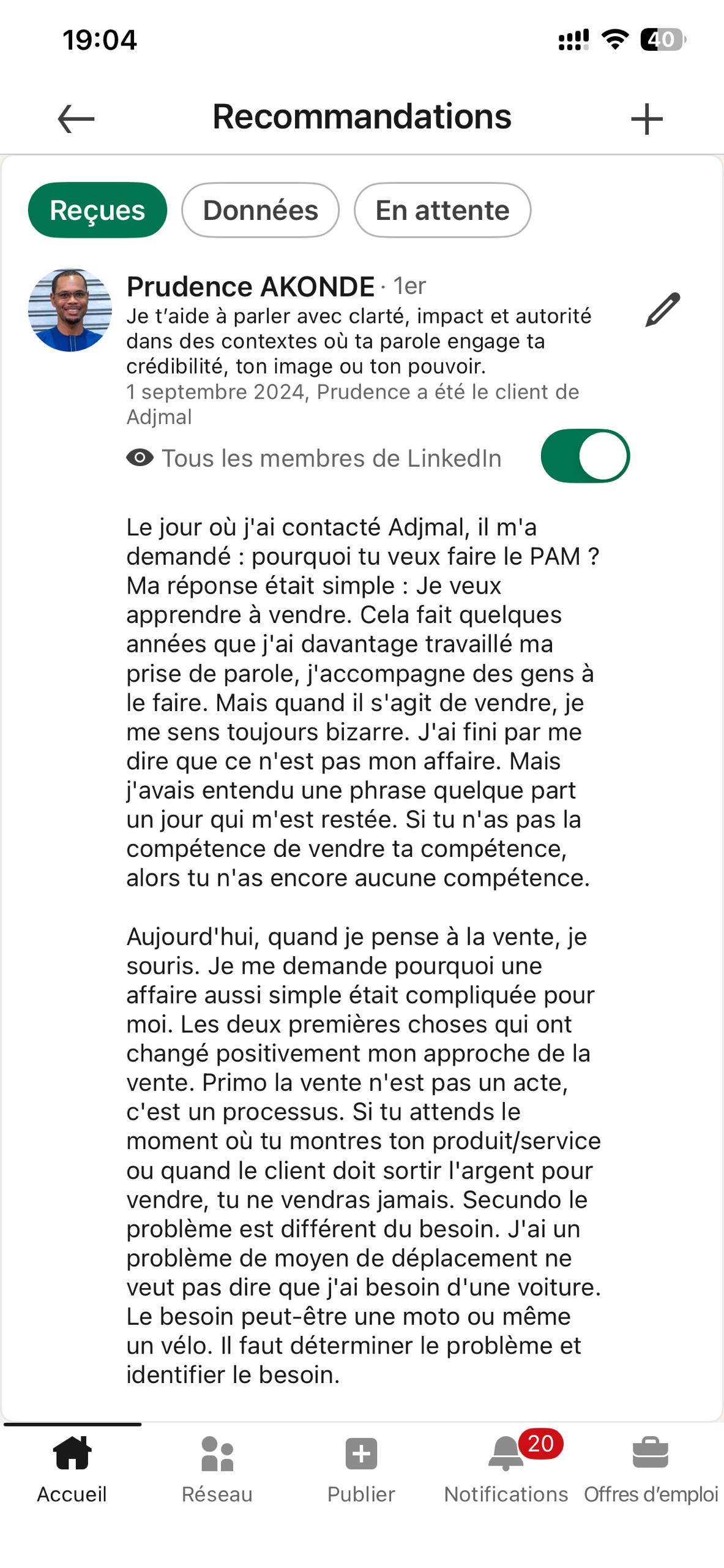 Prudence, Coach en prise de parole et gestion de stress