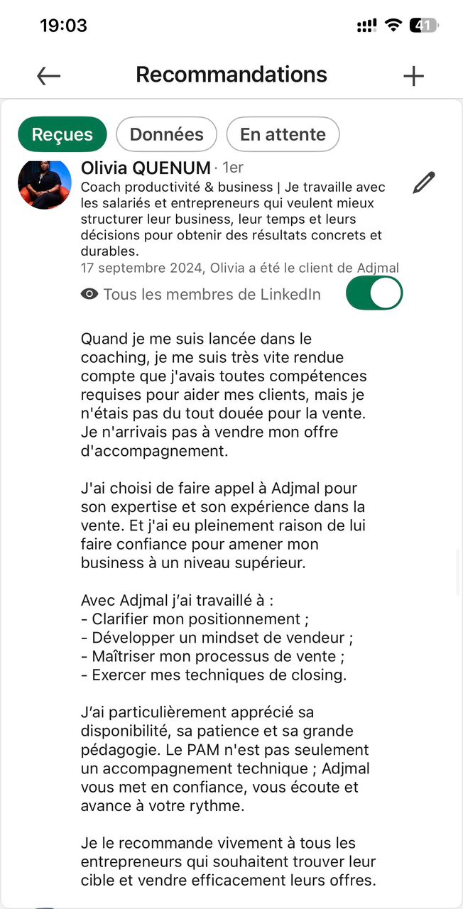 Olivia, coach en productivité